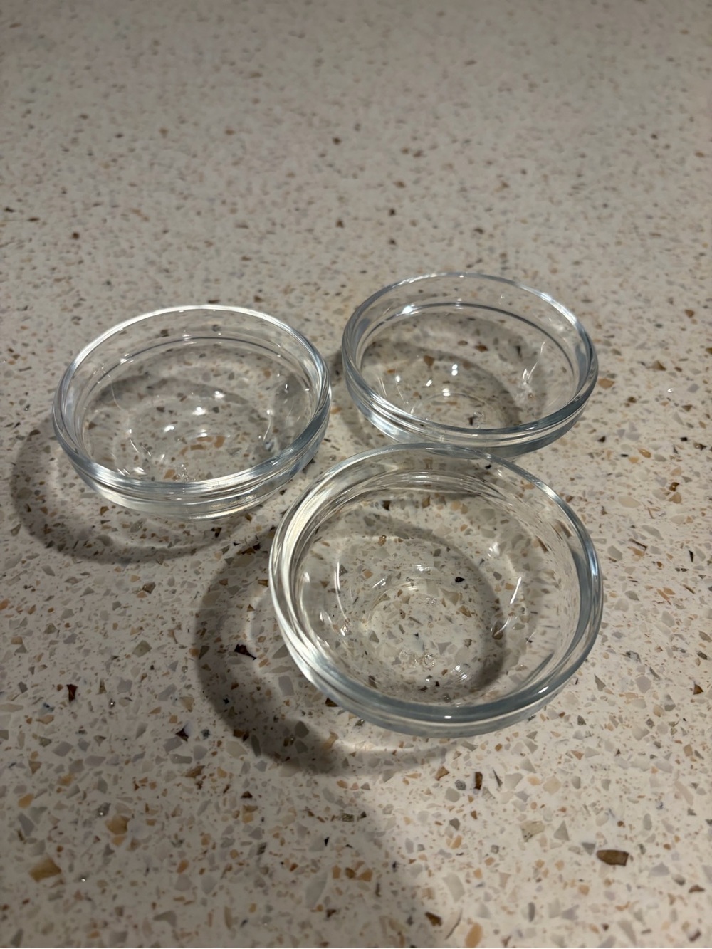 Set of 3 Clear Glass Prep Bowls